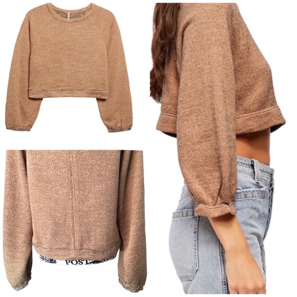 Free People Jade Cropped Pullover Sweater L ✨NWT✨ - Picture 3 of 16